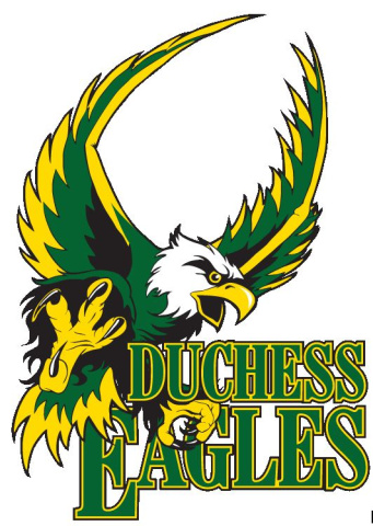 A green and gold eagle above the text "Duchess Eagles"